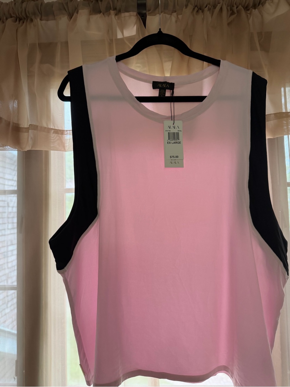 Alala Pink and Black Sleeveless Tank Workout Top- NWT Size XL